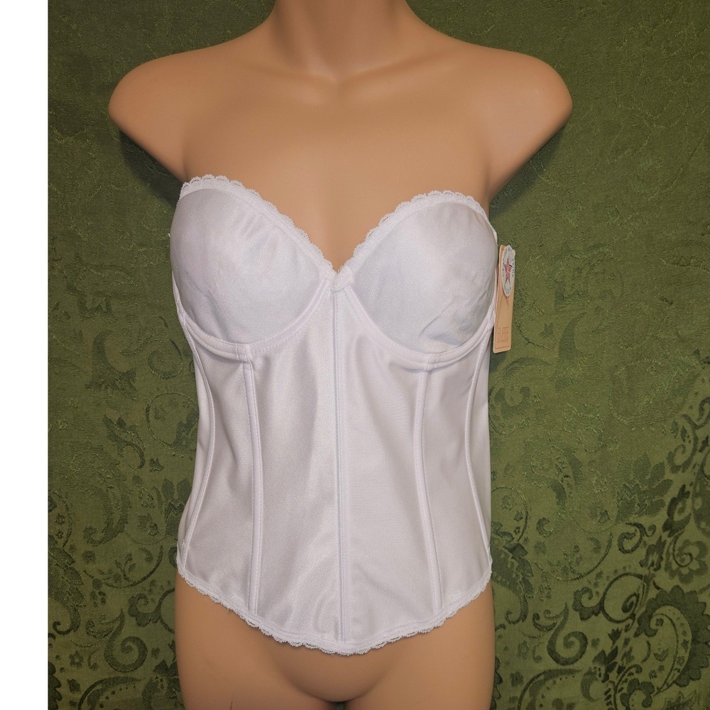 Empire Intimates White Strapless‎ Underwire Corset Bustier Style Size 36C NWT